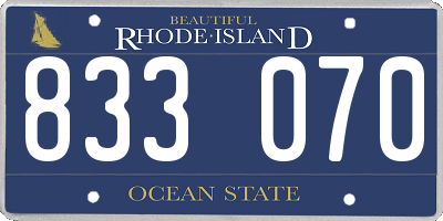 RI license plate 833070