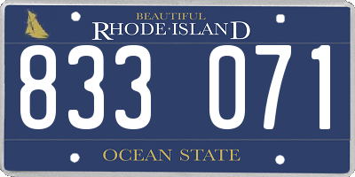 RI license plate 833071