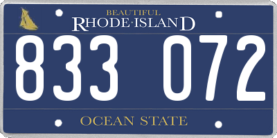 RI license plate 833072