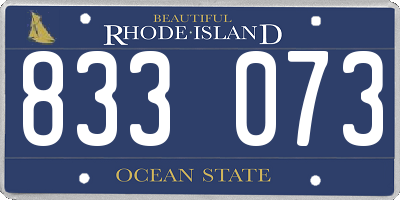 RI license plate 833073