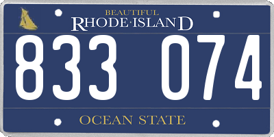 RI license plate 833074