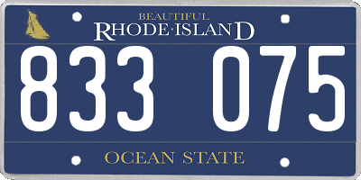 RI license plate 833075
