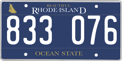 RI license plate 833076