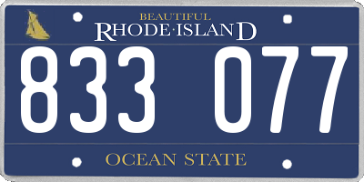 RI license plate 833077