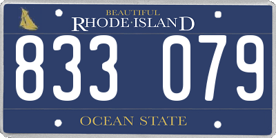 RI license plate 833079