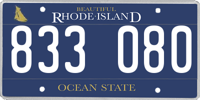 RI license plate 833080