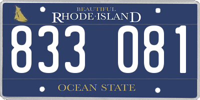 RI license plate 833081