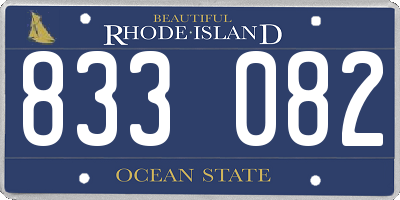 RI license plate 833082