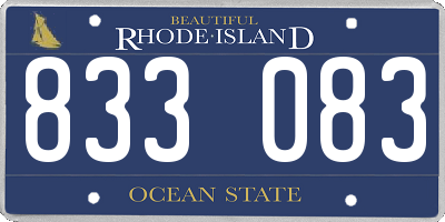 RI license plate 833083