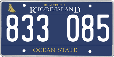 RI license plate 833085