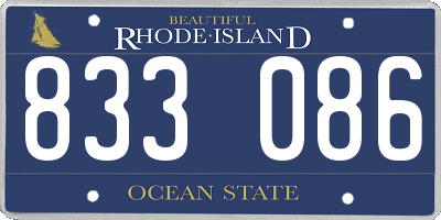 RI license plate 833086