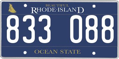 RI license plate 833088
