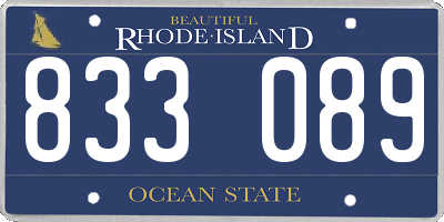 RI license plate 833089