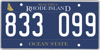 RI license plate 833099