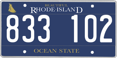 RI license plate 833102