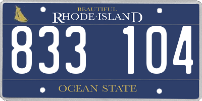 RI license plate 833104