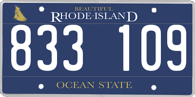 RI license plate 833109