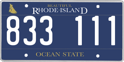 RI license plate 833111