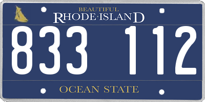 RI license plate 833112