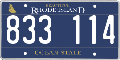 RI license plate 833114