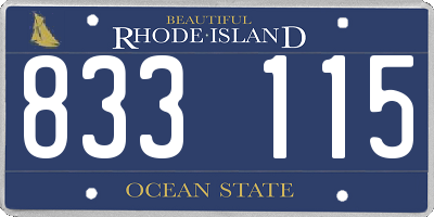 RI license plate 833115