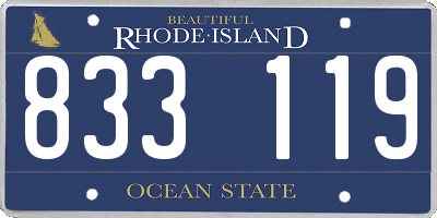 RI license plate 833119