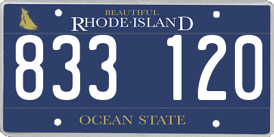 RI license plate 833120