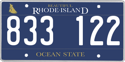 RI license plate 833122