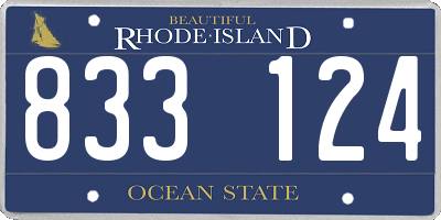 RI license plate 833124