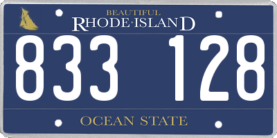 RI license plate 833128