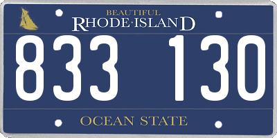 RI license plate 833130