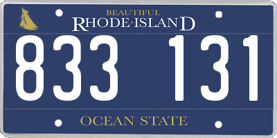 RI license plate 833131