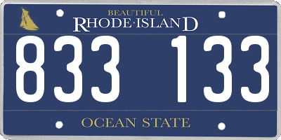 RI license plate 833133