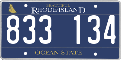 RI license plate 833134