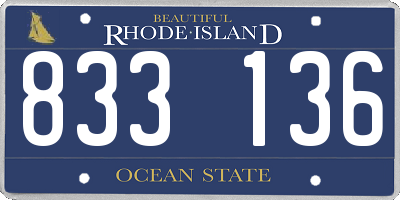 RI license plate 833136