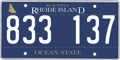 RI license plate 833137