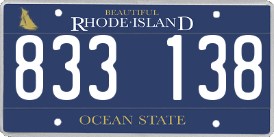 RI license plate 833138