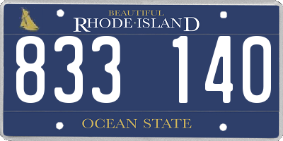 RI license plate 833140