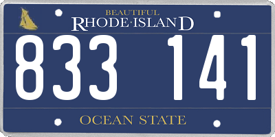 RI license plate 833141