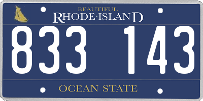 RI license plate 833143
