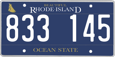 RI license plate 833145