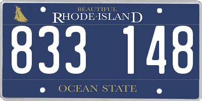 RI license plate 833148