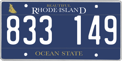 RI license plate 833149
