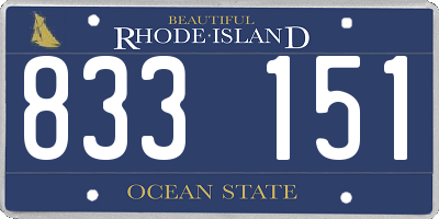 RI license plate 833151