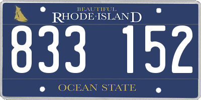 RI license plate 833152