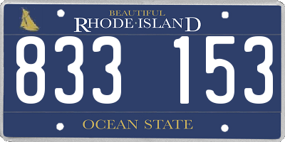 RI license plate 833153