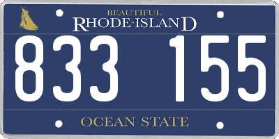 RI license plate 833155