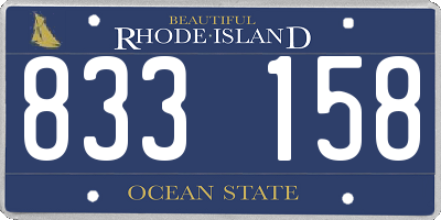 RI license plate 833158