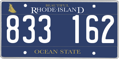 RI license plate 833162