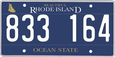 RI license plate 833164